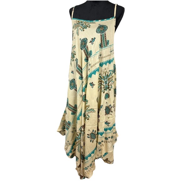 Rhea Costa Accessories - NWT Rhea Boho Western Umbrella Dress One Size Rayon Turquoise Handmade India OS